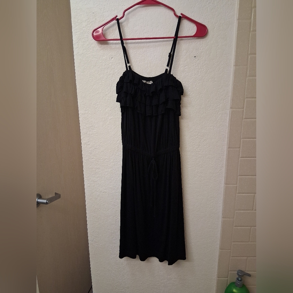 Black Ruffled Sleeveless Jumpsuit